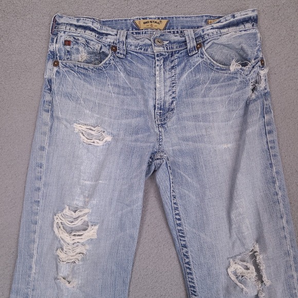 Big Star Pioneer Jeans Men's 36L 36x33.5 Regular Fit Boot Cut Distressed Cowboy - Picture 3 of 16